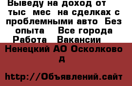 Выведу на доход от 400 тыс./мес. на сделках с проблемными авто. Без опыта. - Все города Работа » Вакансии   . Ненецкий АО,Осколково д.